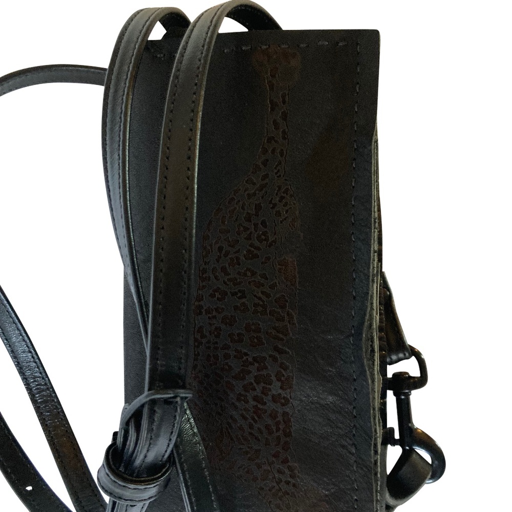 Cross body black panther cell phone wallet/card carrier